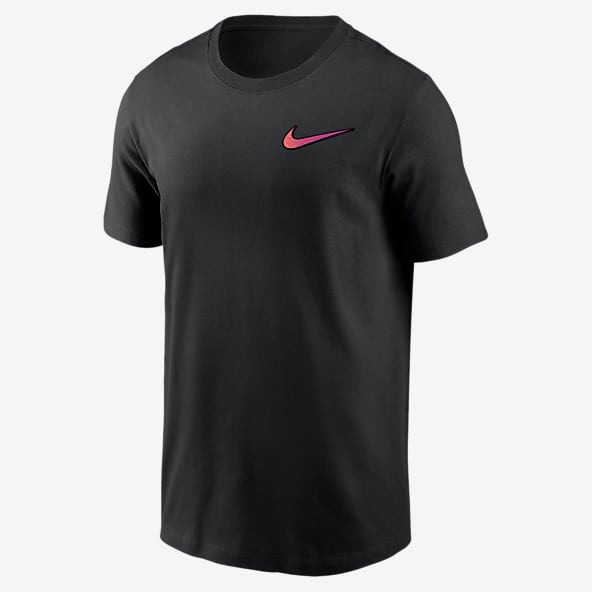 Black nike shirt with pink swoosh shop